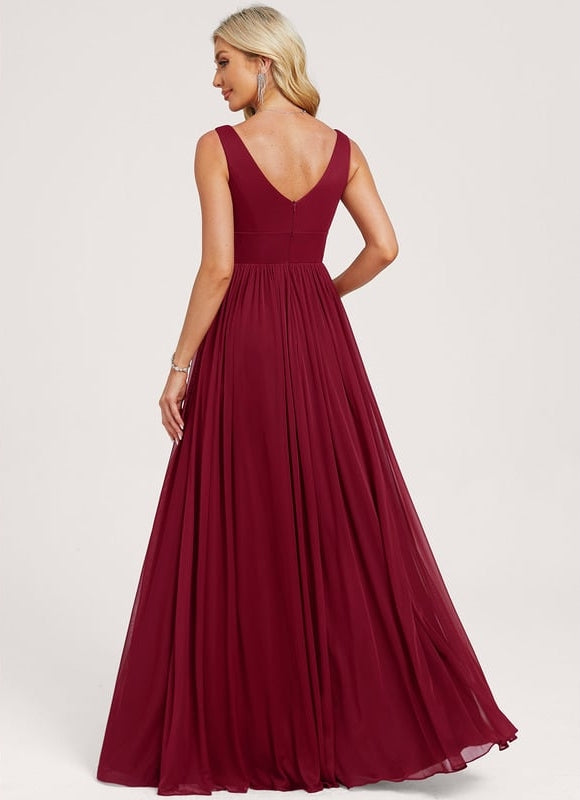 Robe Portefeuille Vaporeuse Bordeaux - gallery 5