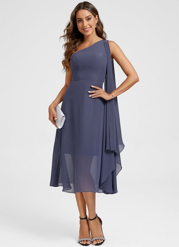 Robe Portefeuille Fluide Asymétrique - gallery 1