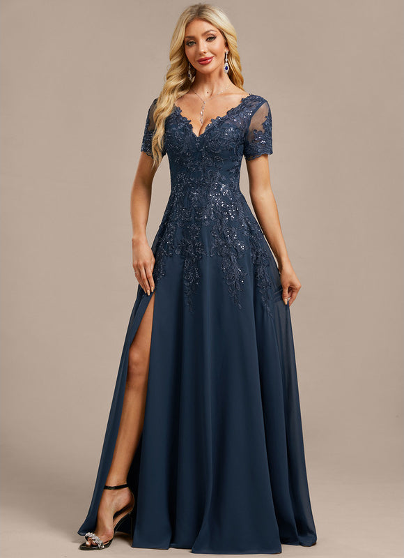 Robe Longue Portefeuille Bleu Marine - gallery 5