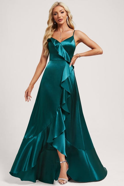 Robe Portefeuille Satin Fluide Élégante