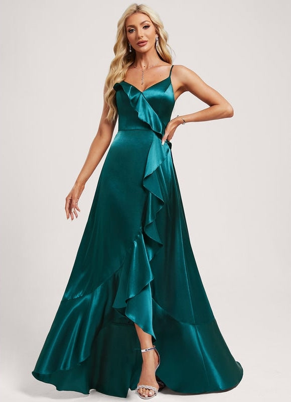 Robe Portefeuille Satin Fluide Élégante