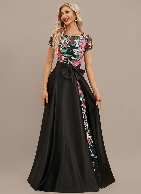 Robe Portefeuille Satinée Fleurie - gallery 2
