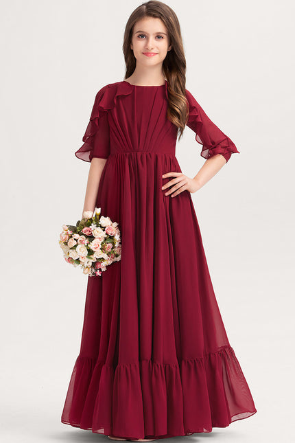 Robe Portefeuille Volants Bordeaux - gallery 3