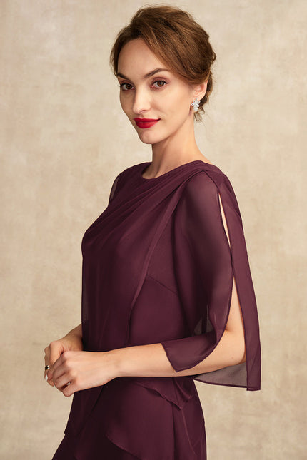Robe Portefeuille Mousseline Prune - gallery 2