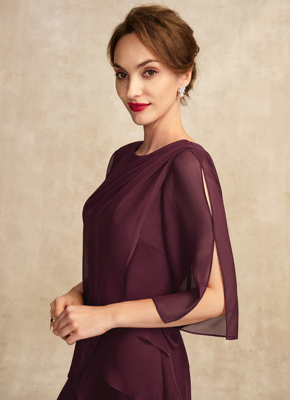 Robe Portefeuille Mousseline Prune - gallery 2