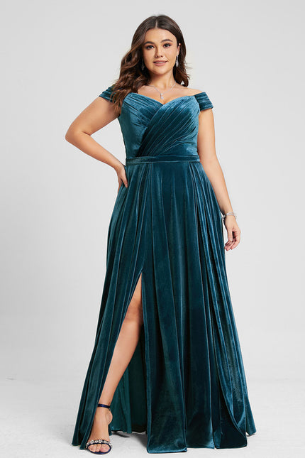 Robe Portefeuille Velours Émeraude Chic - gallery 4