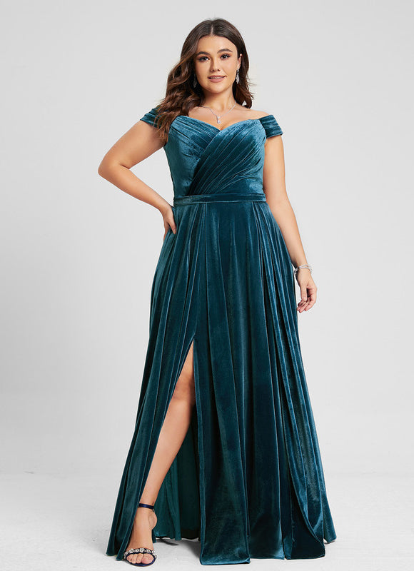 Robe Portefeuille Velours Émeraude Chic - gallery 4