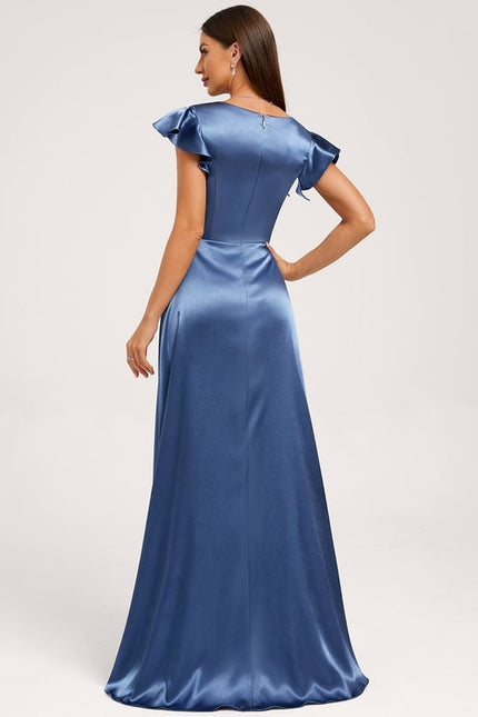 Robe Portefeuille Satin Fluide Élégante - gallery 2