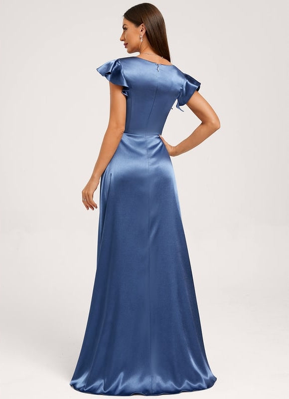 Robe Portefeuille Satin Fluide Élégante - gallery 2