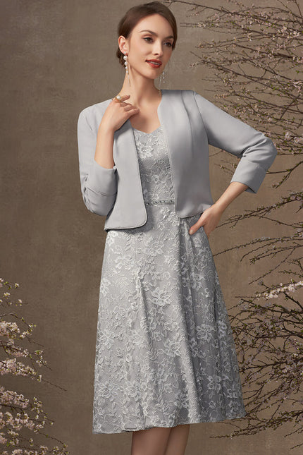 Robe Portefeuille Grise Florale