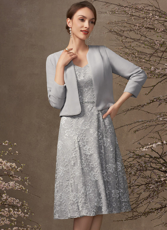 Robe Portefeuille Grise Florale