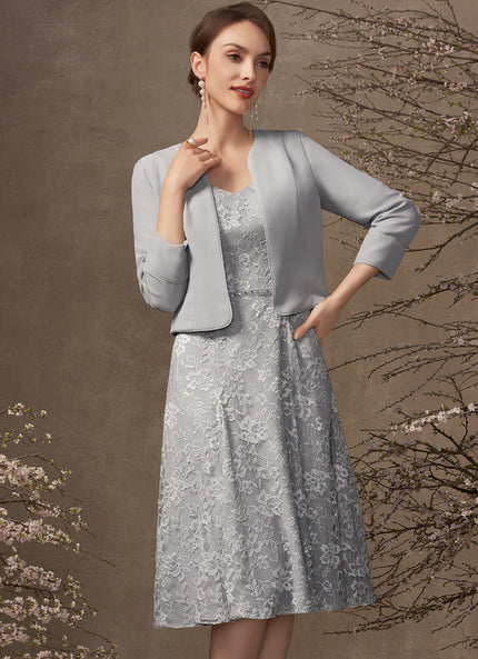 Robe Portefeuille Grise Florale