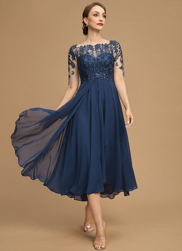 Robe Portefeuille Évasée Marine