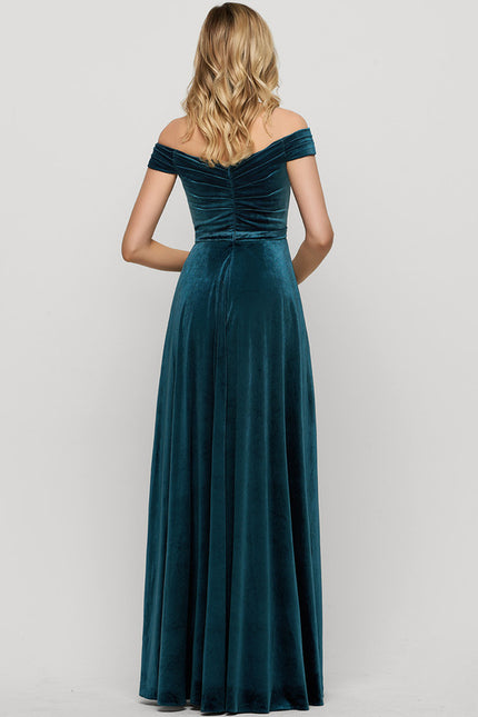Robe Portefeuille Velours Émeraude Chic - gallery 2