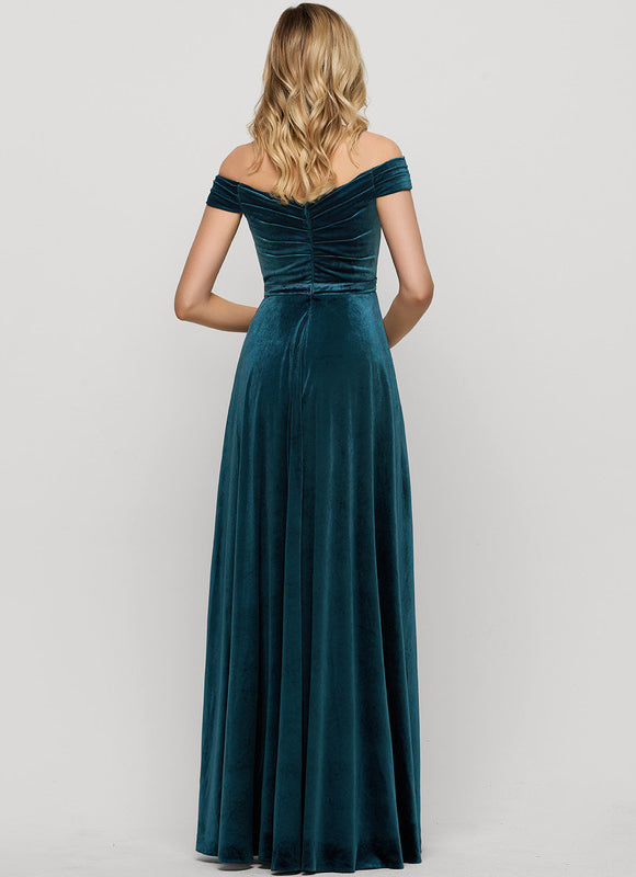 Robe Portefeuille Velours Émeraude Chic - gallery 2