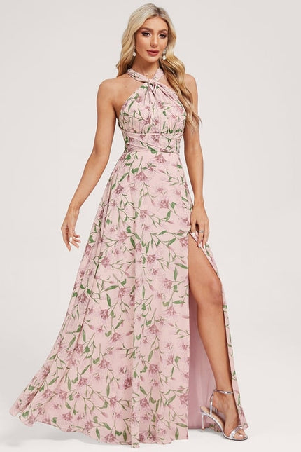 Robe Portefeuille Fleurie Poudrée - gallery 6