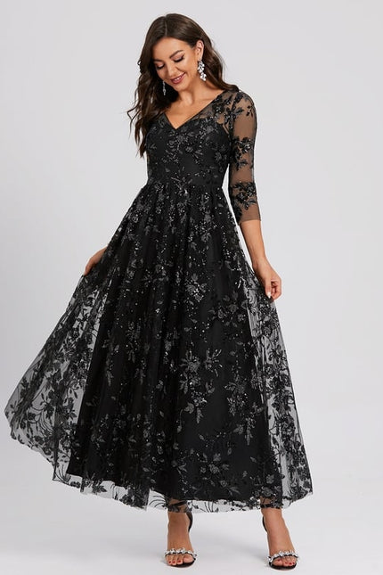 Robe Portefeuille Noire Étoilée - gallery 1