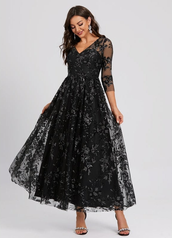 Robe Portefeuille Noire Étoilée - gallery 1