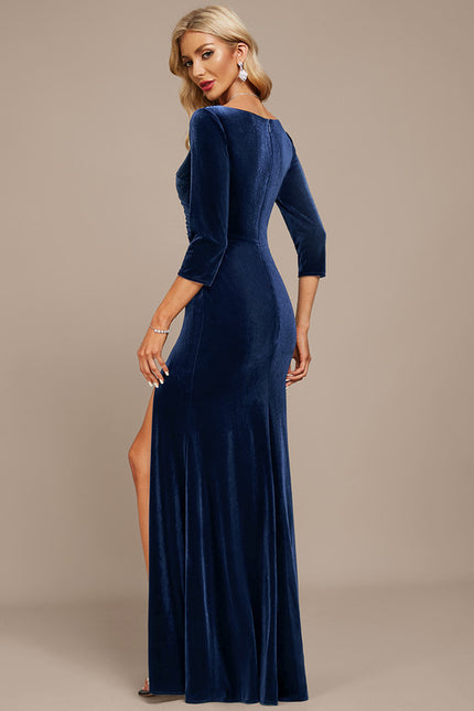Robe Portefeuille Velours Nuit - gallery 4