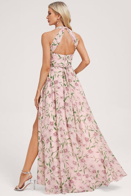 Robe Portefeuille Fleurie Poudrée - gallery 4