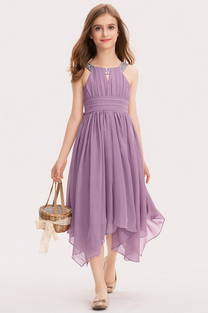 Robe Portefeuille Asymétrique Lavande - gallery 1