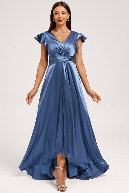 Robe Portefeuille Satin Fluide Élégante - gallery 4