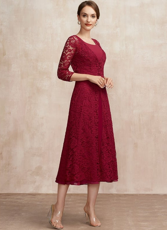 Robe Portefeuille Élégance Bourgogne - gallery 3