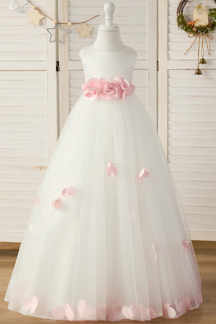 Robe Portefeuille Tulle Fleuri - gallery 1