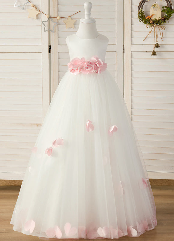 Robe Portefeuille Tulle Fleuri - gallery 1