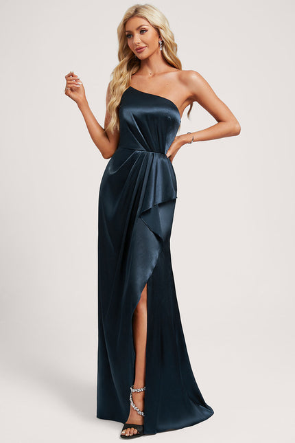 Robe Portefeuille Satin Drapée - gallery 2