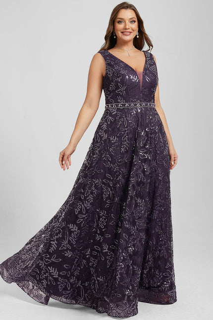 Robe Portefeuille Violet Pailleté - gallery 7