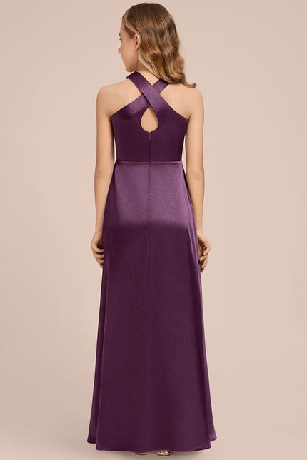 Robe Portefeuille Satinée Prune - gallery 4