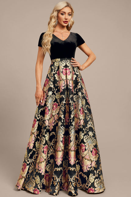 Robe Portefeuille Velours Floral - gallery 6