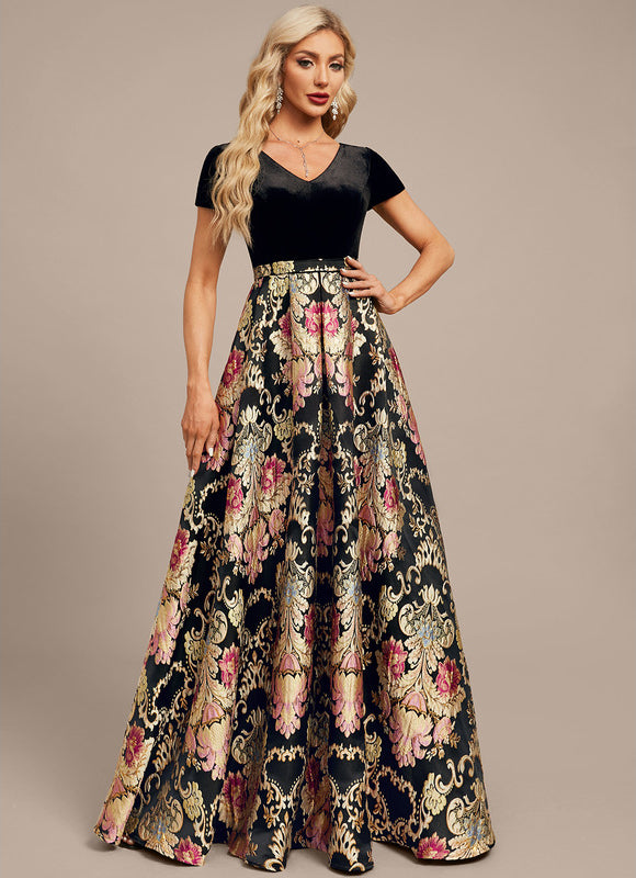 Robe Portefeuille Velours Floral - gallery 6