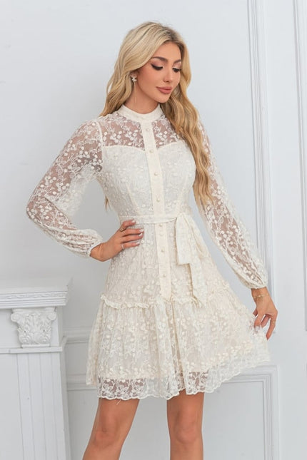 Robe Portefeuille Courte Chic Dentelle