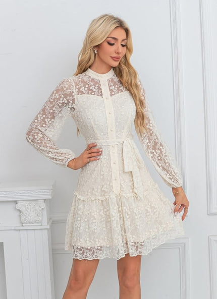 Robe Portefeuille Courte Chic Dentelle