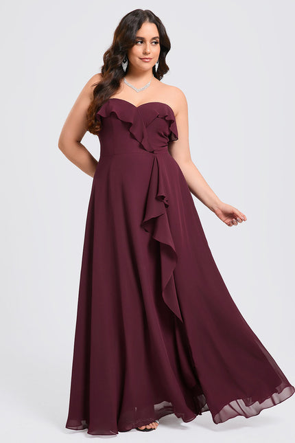 Robe Portefeuille Flottante Bordeaux - gallery 9