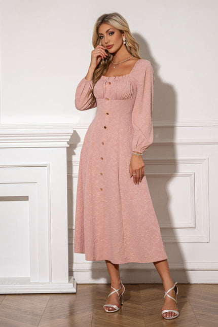 Robe Portefeuille Midi Rose Élégante - gallery 3
