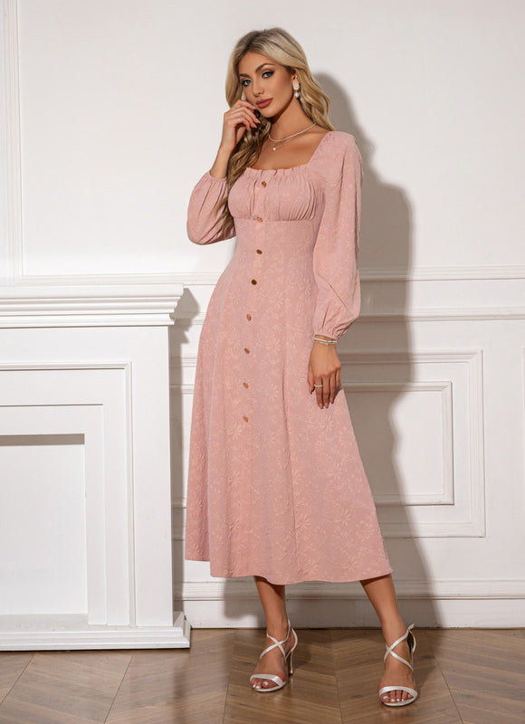 Robe Portefeuille Midi Rose Élégante - gallery 3