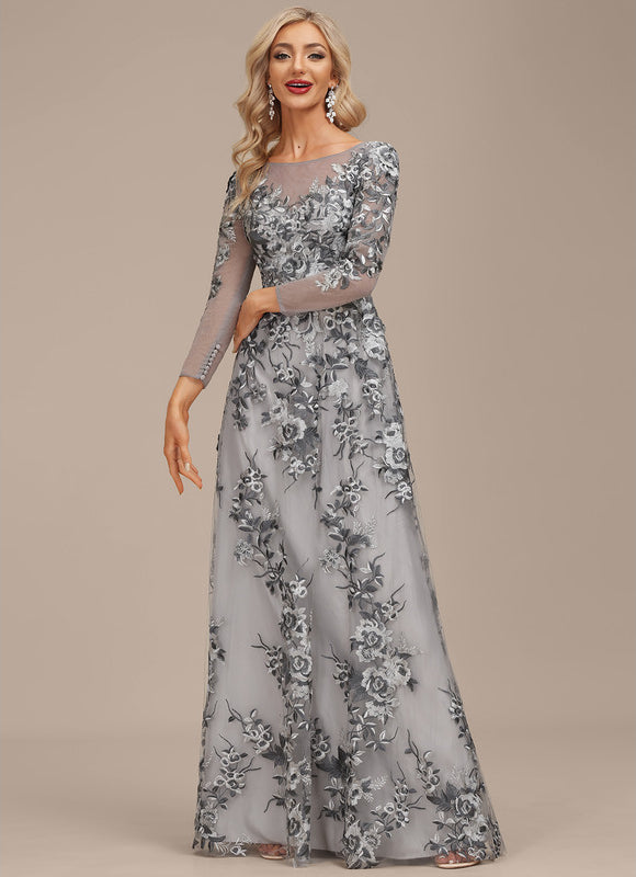 Robe Portefeuille Florale Grise - gallery 5