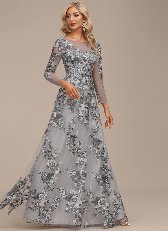 Robe Portefeuille Florale Grise