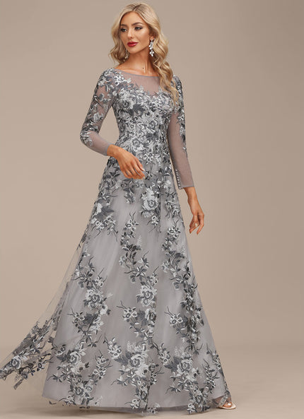 Robe Portefeuille Florale Grise