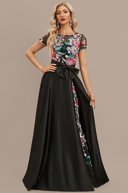 Robe Portefeuille Satinée Fleurie