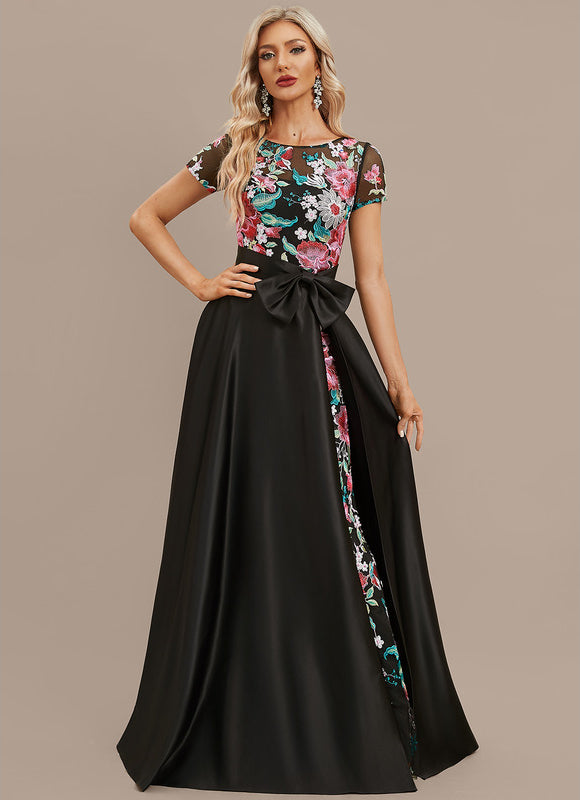 Robe Portefeuille Satinée Fleurie