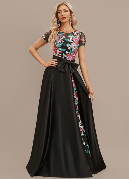 Robe Portefeuille Satinée Fleurie