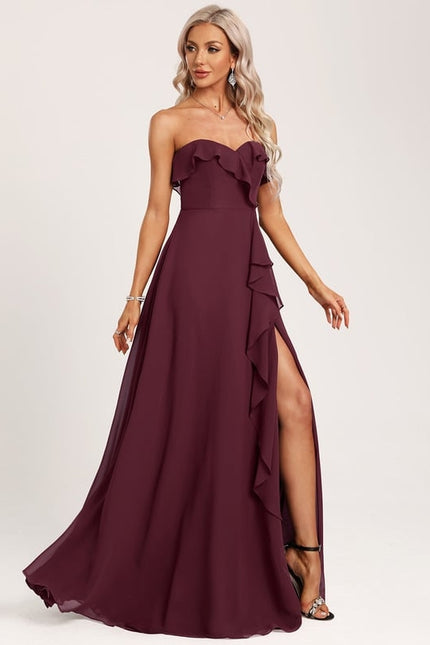 Robe Portefeuille Flottante Bordeaux - gallery 2