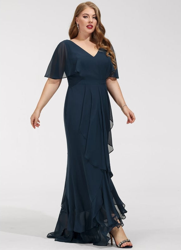Robe Portefeuille Vaporeuse Marine - gallery 7