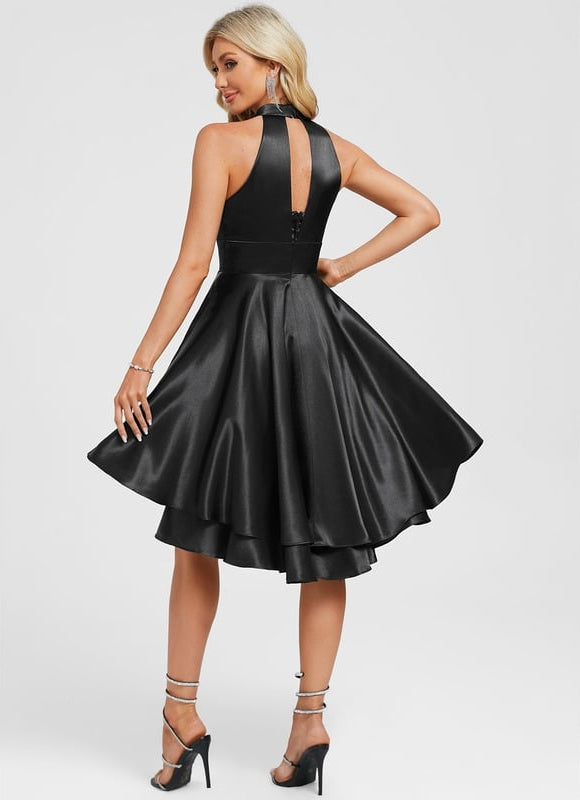 Robe Portefeuille Satin À Volants - gallery 5