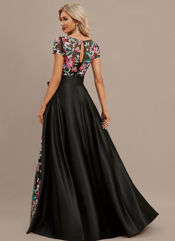 Robe Portefeuille Satinée Fleurie - gallery 4