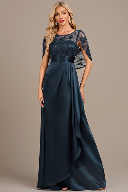 Robe Portefeuille Satin Émeraude - gallery 2